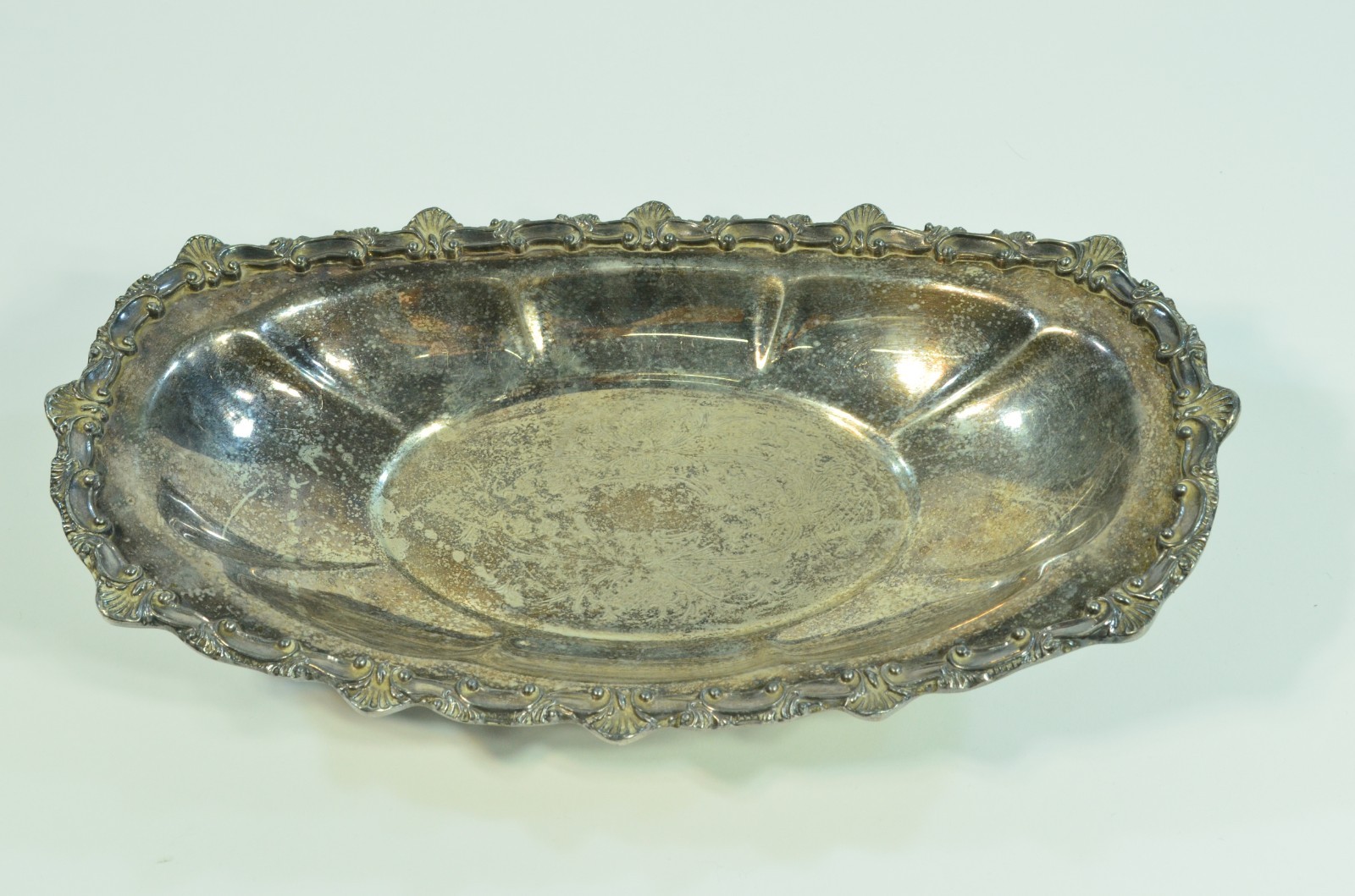Vintage Antique Hartford Sterling Co Silver on CopperOval Dish Food Tray