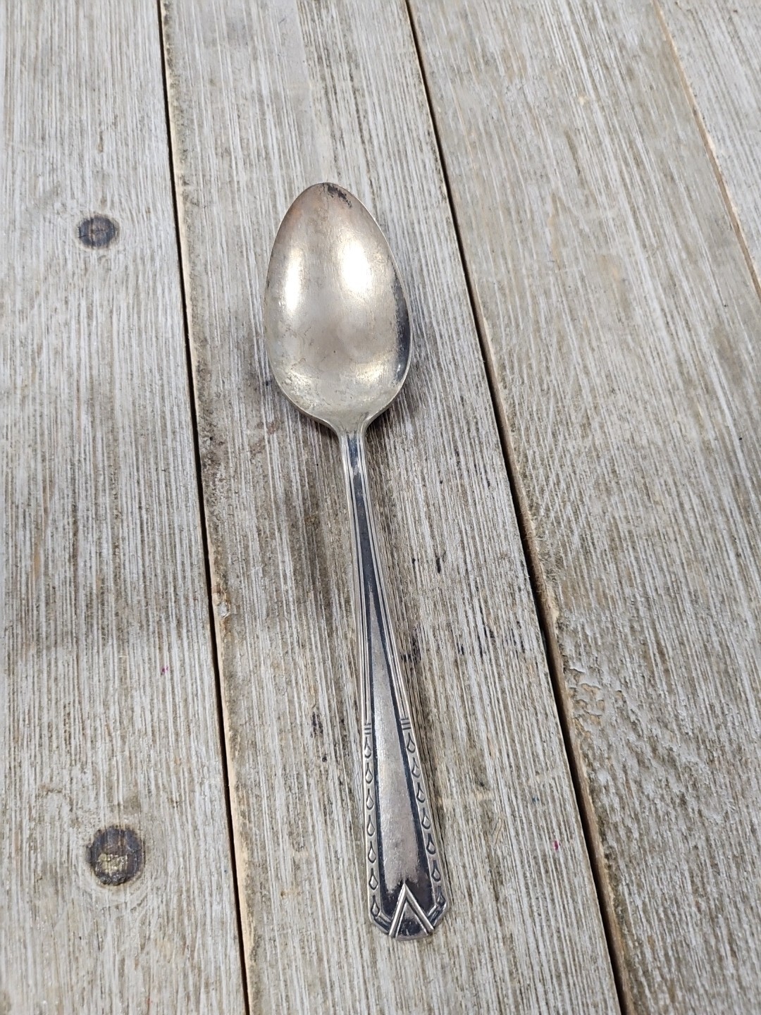 Castle Silver Plate Art Deco Serving Spoon