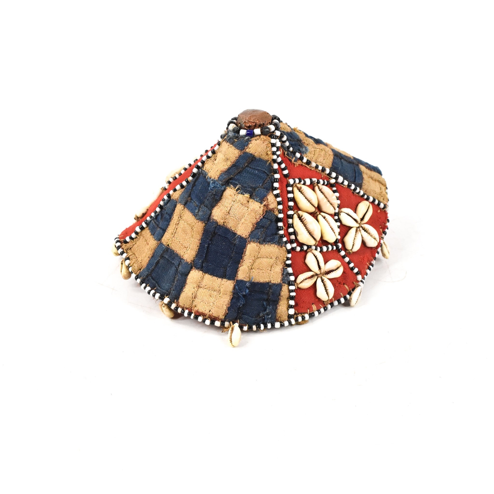 Kuba Beaded Noble’s Hat with Cowrie Shells Congo