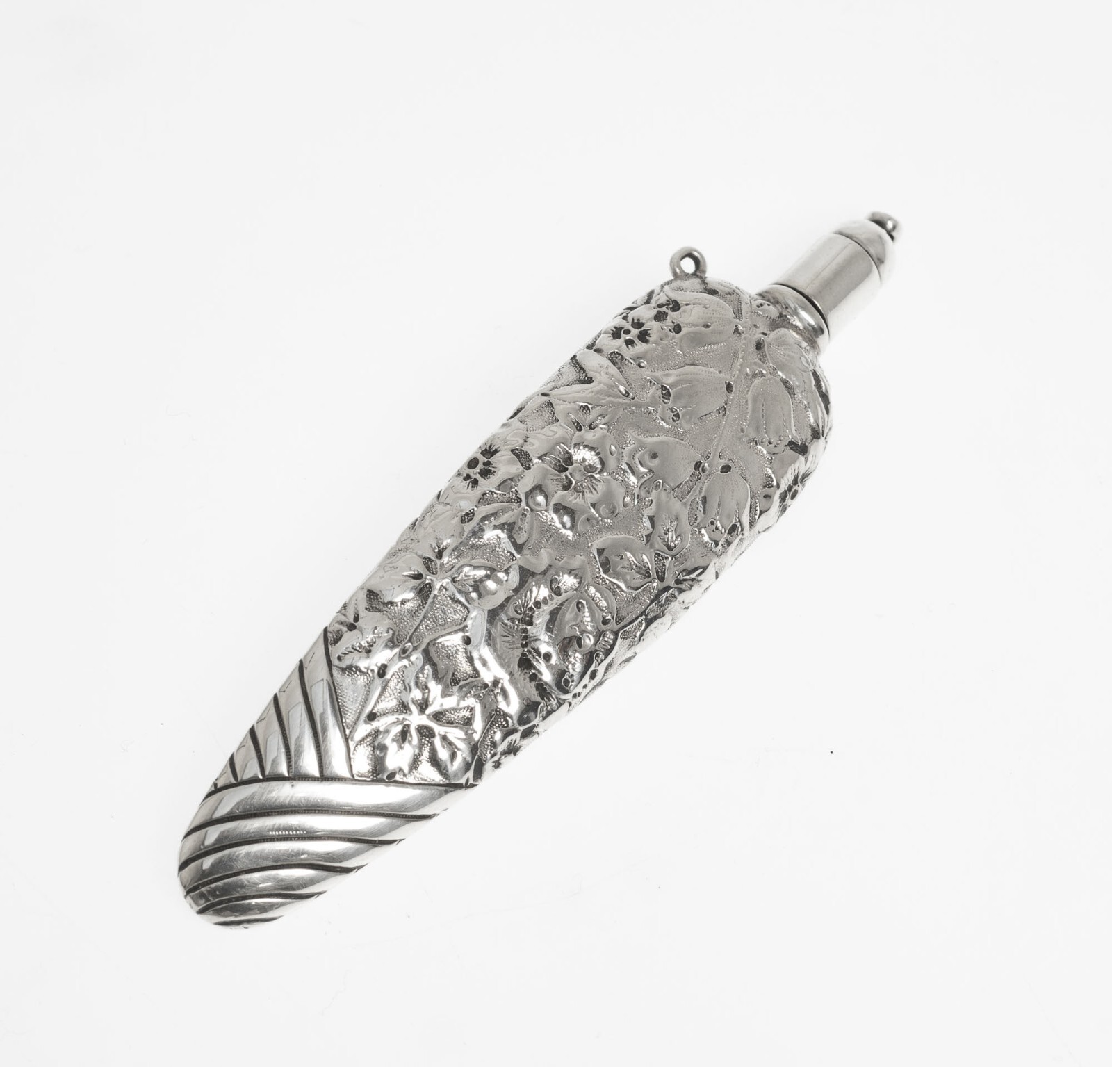 Victorian Sterling Silver Chatelaine Scent Bottle Antique Unusual Form