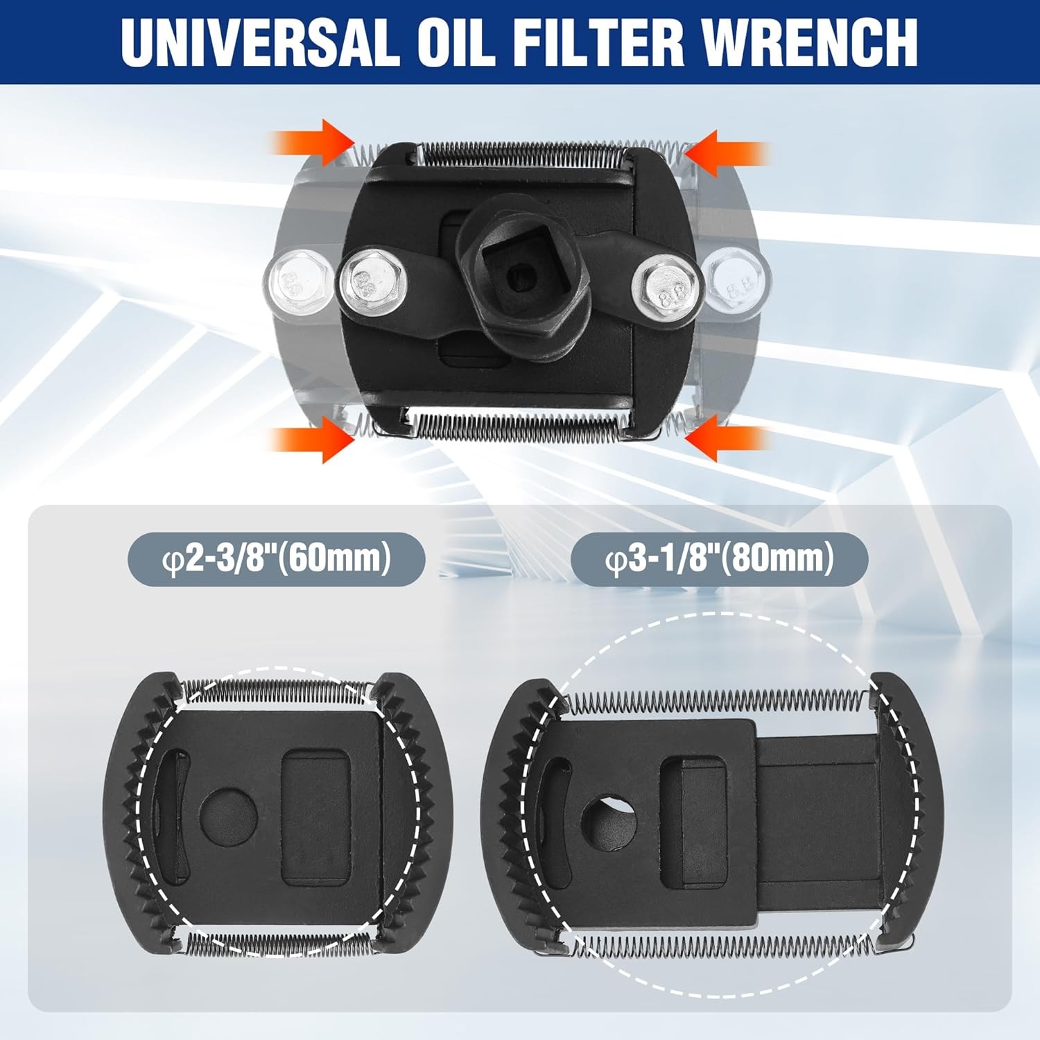 WORKPRO Universal Oil Filter Wrench (2-3/8 to 3-1/8″) Adjustable with Auto-Clamp