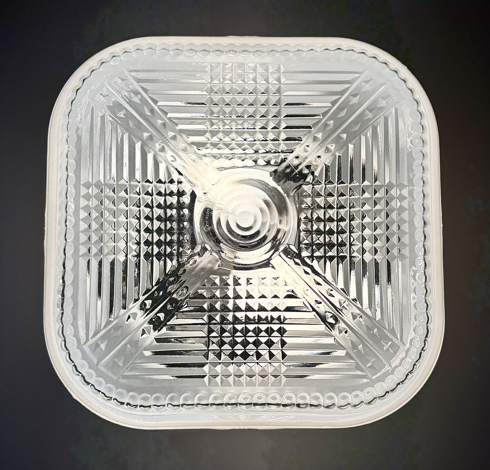 Antique 1940s 50s Art Deco Retro Machine Age Geometric Ceiling Light Fixture Vtg