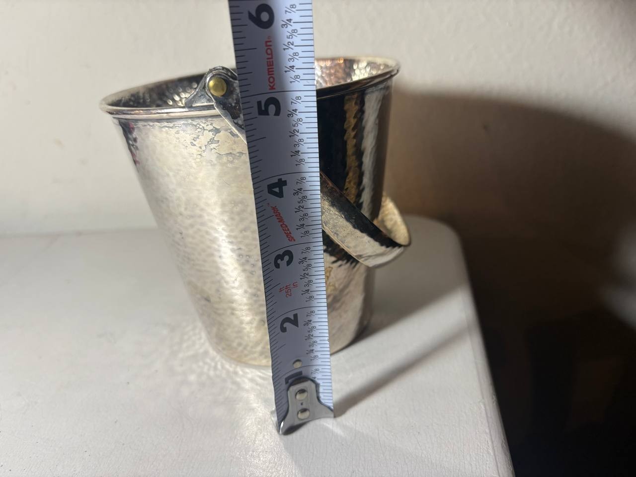 Vintage Meriden International Silver Co Hammered Silverplate Ice Bucket #316