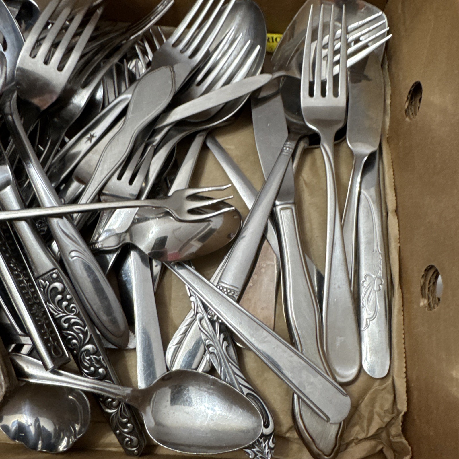 Lot of 15 Lbs Vintage Assorted Flatware Silverware