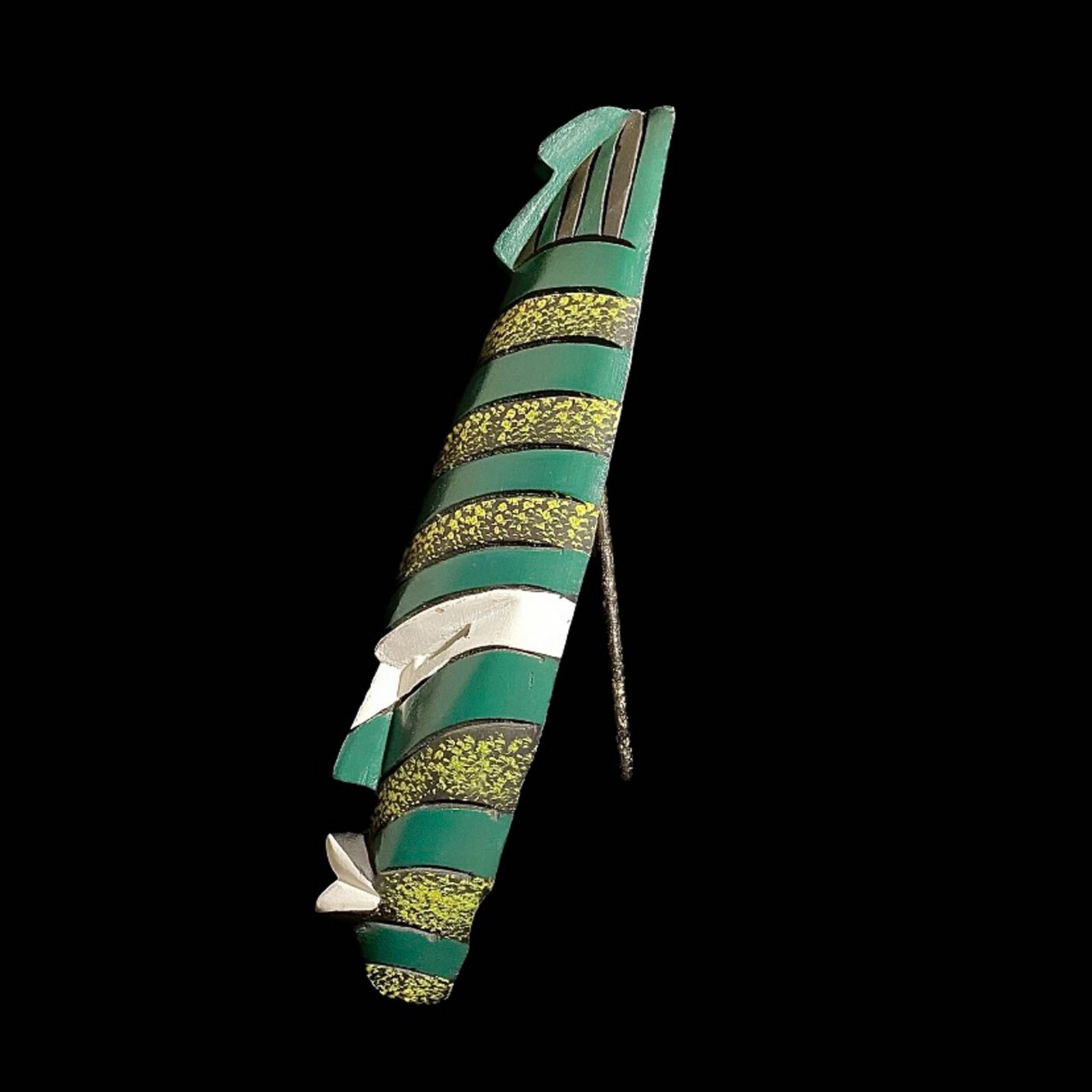 African Songye mask long carved wood Kifwebe tribal Congo art vintage-7813