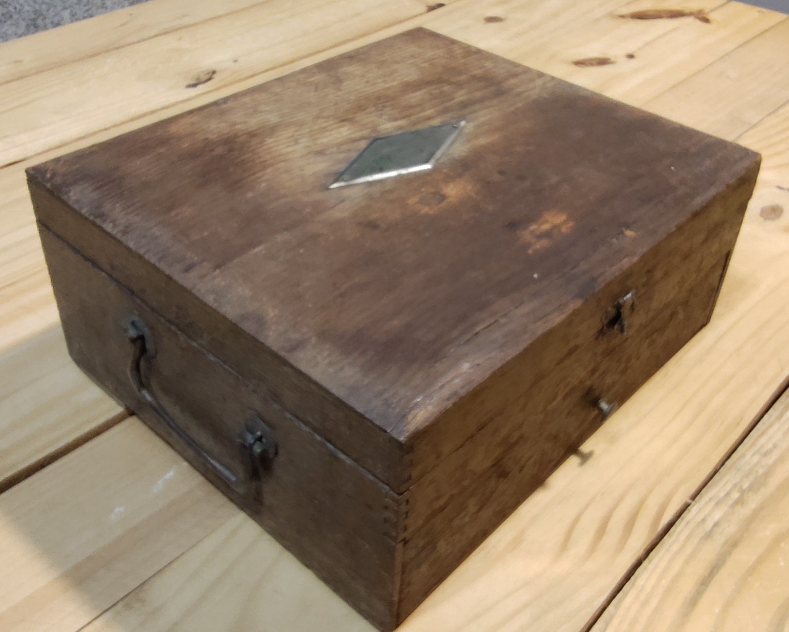 🔥 Antique Primitive WM A ROGER Flatware Storage Box Dovetail Corners BOX ONLY