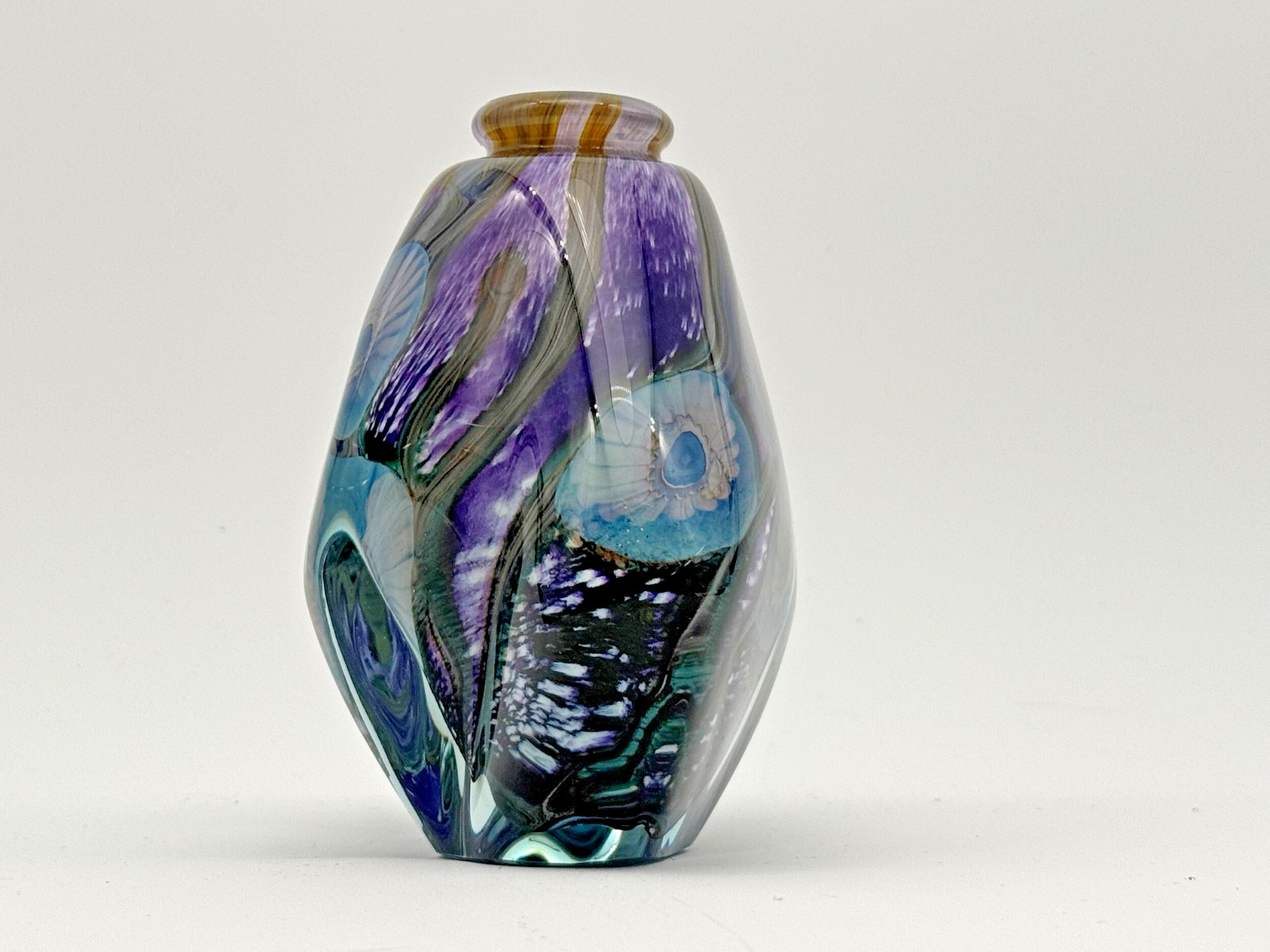 Signed Erickson Studio Art Glass cologne bottle (missing Stopper).