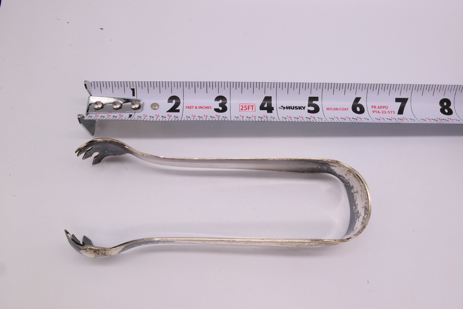 ANTIQUE VINTAGE SILVERPLATE SUGAR CUBE TONGS CLAWS DESIGN 5.5″ LONG