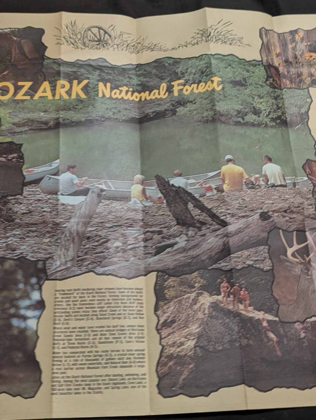 Vintage 1976 Ozark National Forest Arkansas road map
