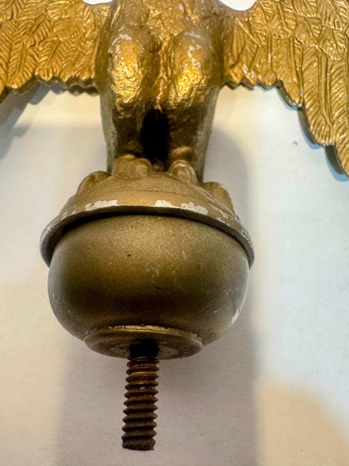 EAGLE FLAG FLAGPOLE AMERICA USA PATRIOTIC FINIAL ORNAMENT CAST METAL BRASS
