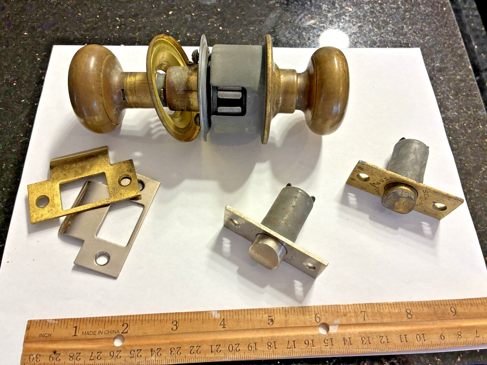 VINTAGE SCHLAGE DOOR HANDLE SET – SOLD AS IS