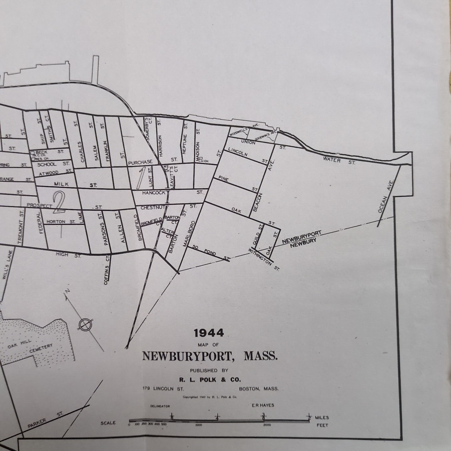 1944 Polk & Co. Vintage Newburyport Massachusetts Map