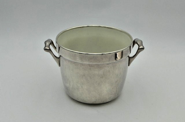 Crescent Silverware MFG Company Silver Plate Lined Double Handle Ice Bucket/Lid