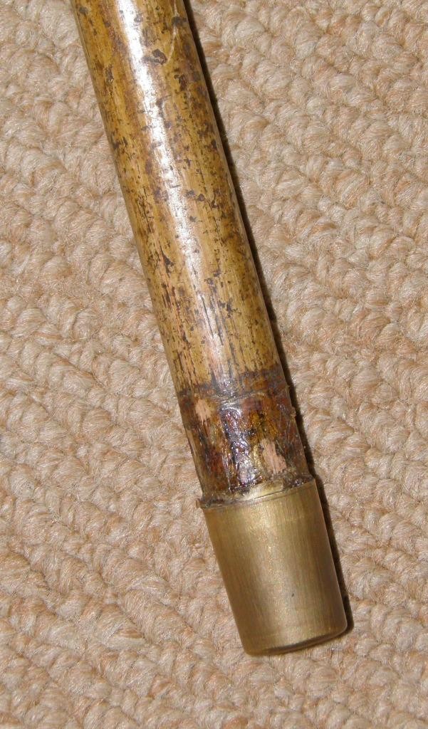 Antique Walking Stick / Cane With Repousse Hallmarked 1918 Silver Mushroom Top