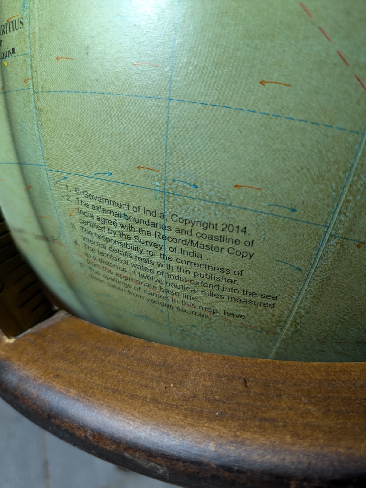 Mid Century Modern Style 12″ Desktop Globe with Wood Stand G77