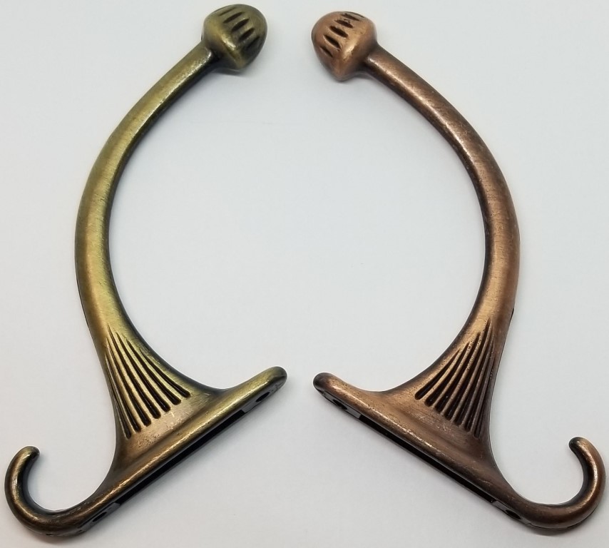 Single ANTIQUE COPPER costumer coat hook hall tree hat rack wall vintage old NEW