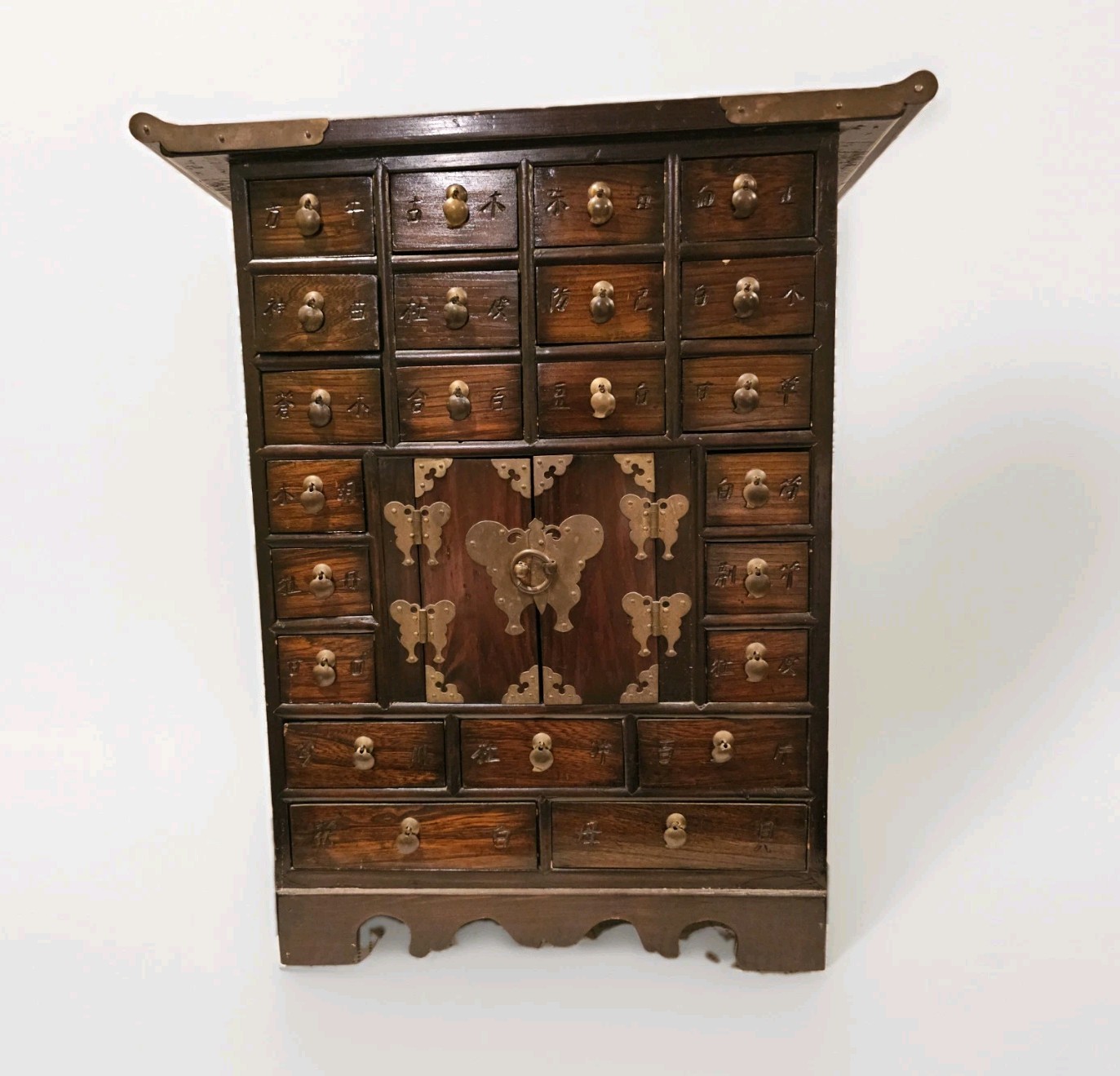 Vintage Korean Apothecary Cabinet With 23 Drawer Asian Herb Jewelry Storage