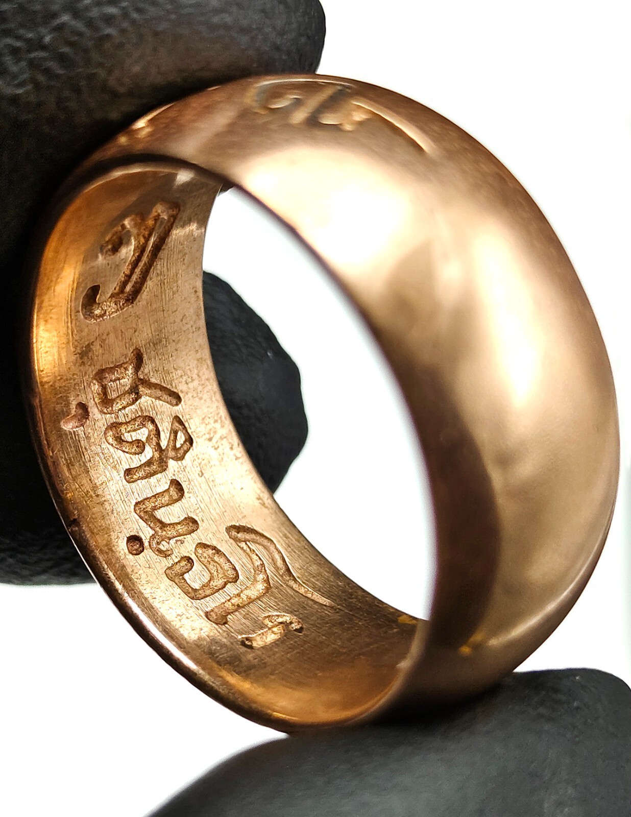 Exquisite Powerful Holy LP Kuay Protect Famous Pink Golden Ring 8.5 US Amulet CK