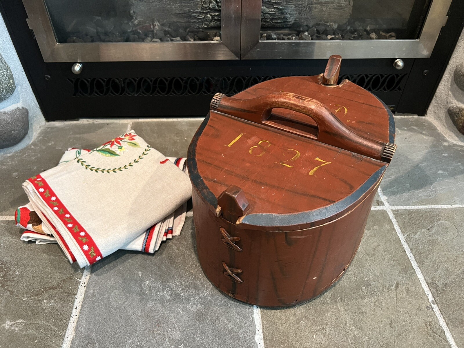 Antique 1827 Norwegian Tine Bentwood Folk Art Box, Beautifully Made!