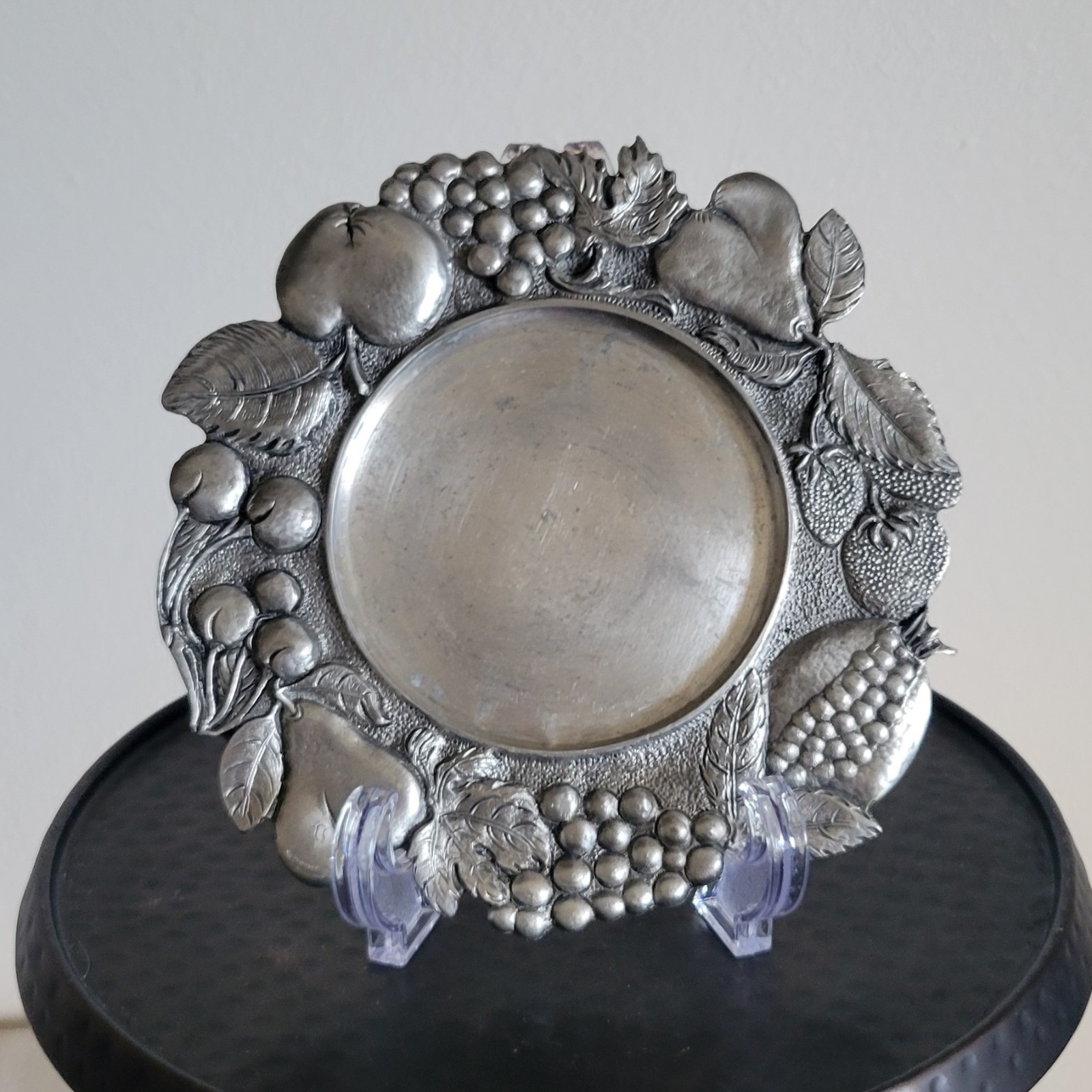 Pair: Vintage Williams Sonoma Pewter Wine Coaster & Candle Holders Made in Italy