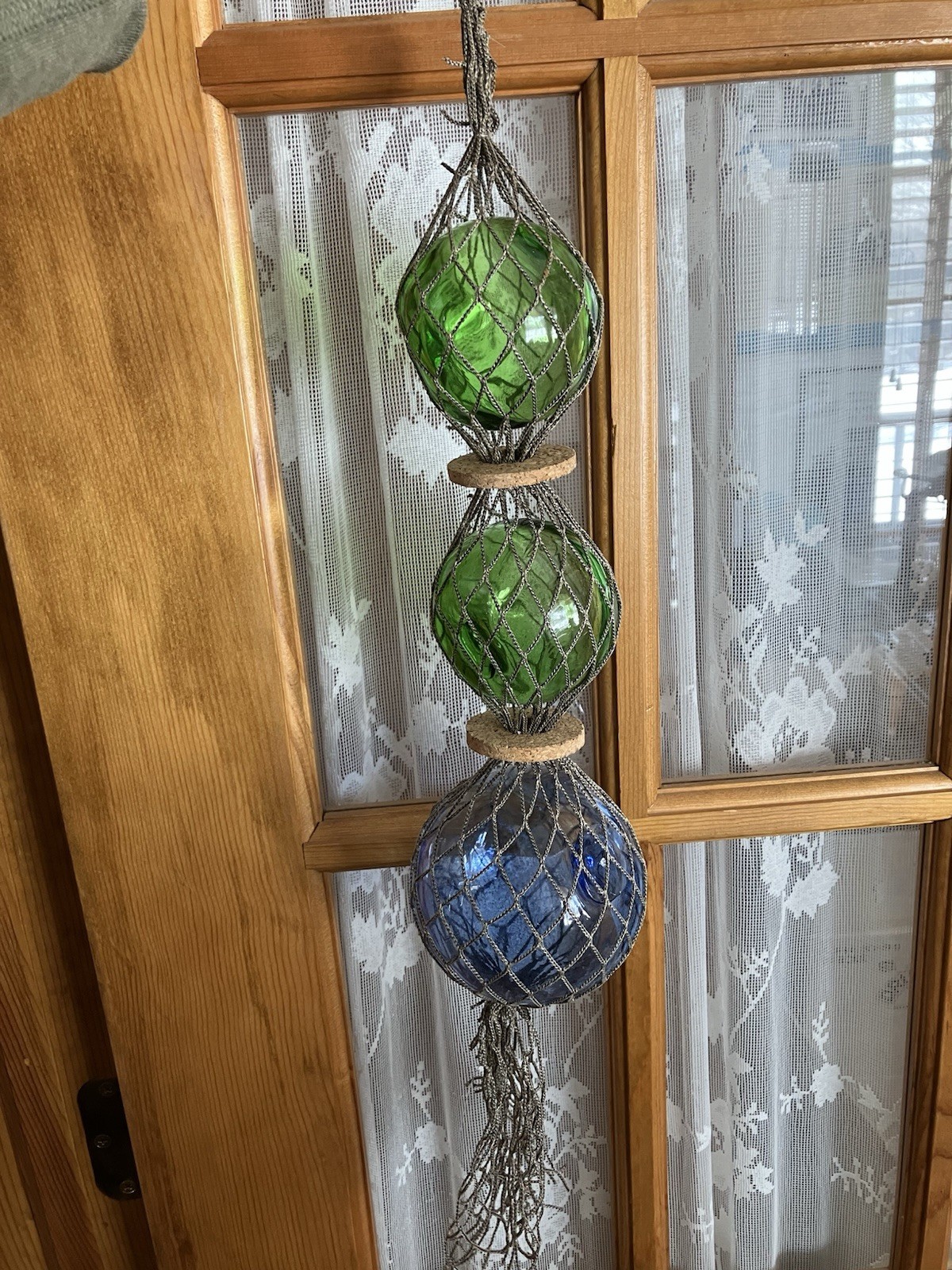 Hanging Glass Fishing Floats. Buoys. Nautical Decoration. Ocean Decor. Beach