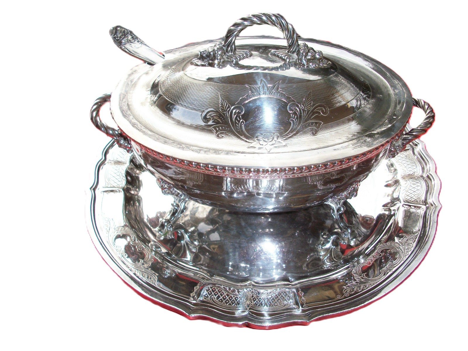Antique Reed & Barton Rococo Revival Soup Tureen 4-Qt., Silver Plate