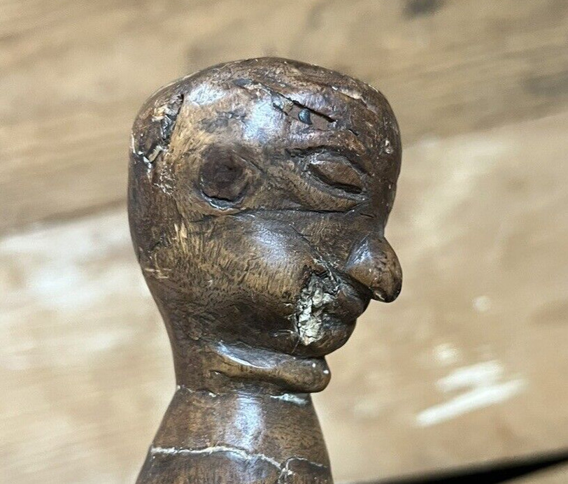 Antique Southern Cane Man Face Richmond Virginia Folk Art Outsider 1890s-1920s