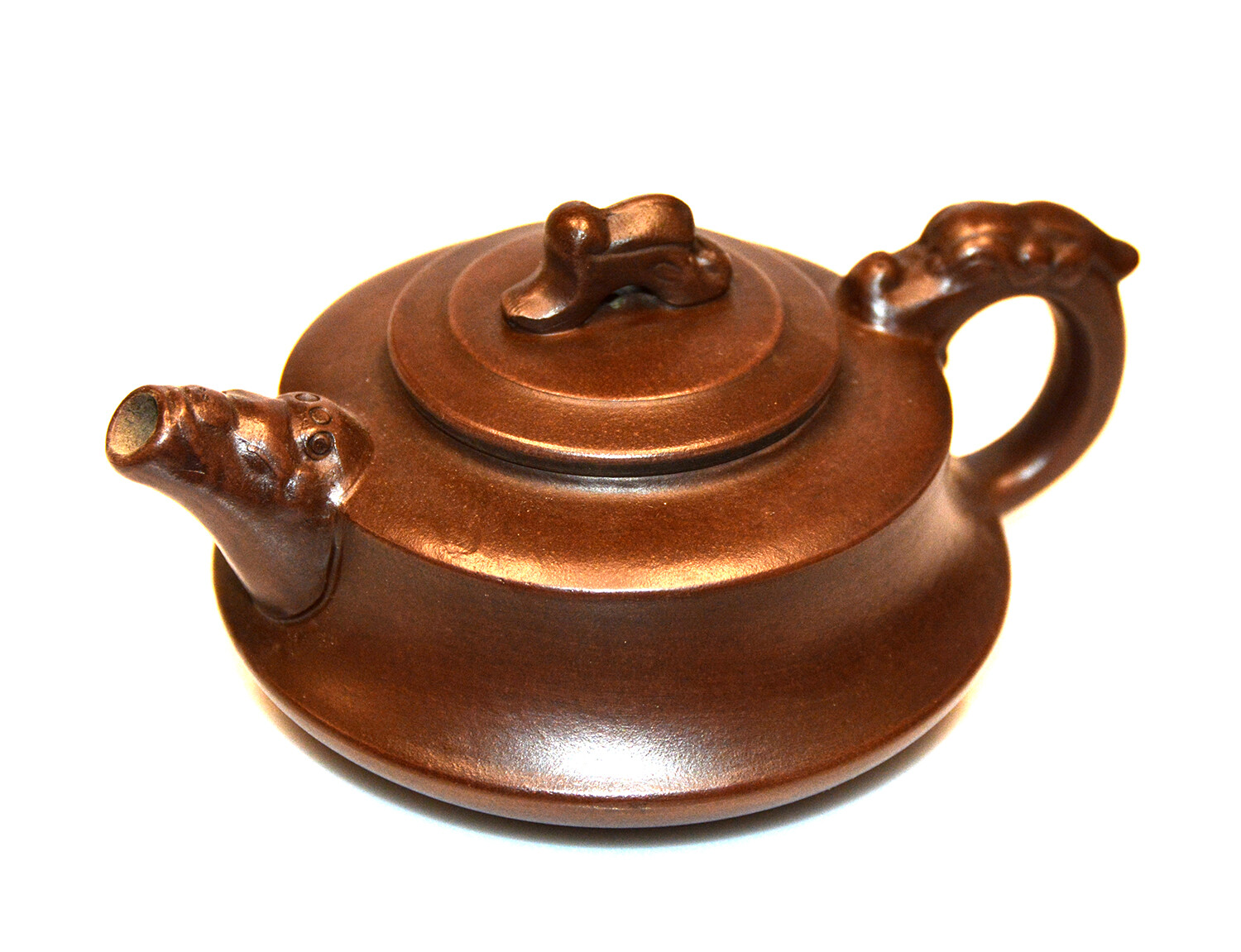 Fine Chinese Carved Dragon Yixing Zisha Purple Clay Ceramic Teapot with Mark
