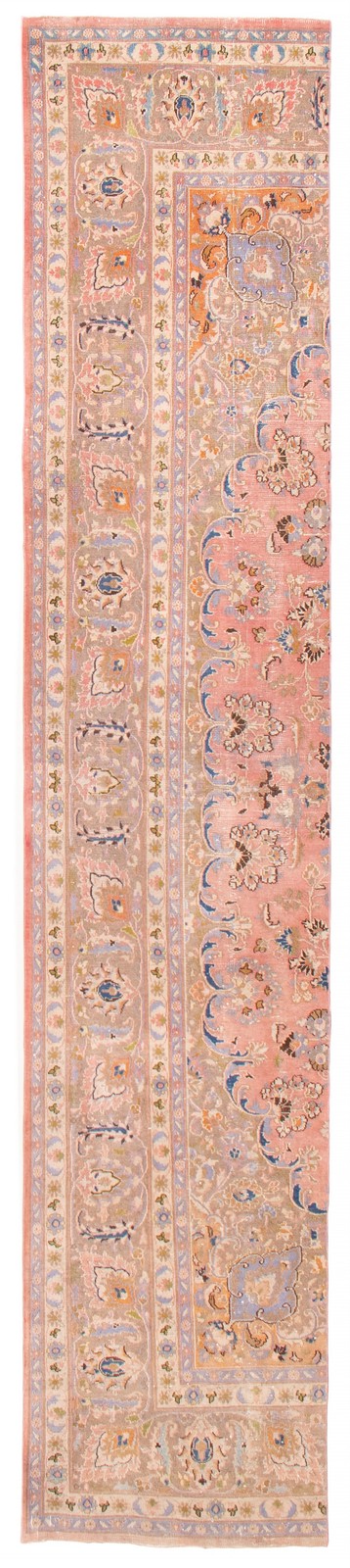Vintage Hand-knotted Runner Rug 2’8″ x 12’10” Traditional Oriental Wool Carpet