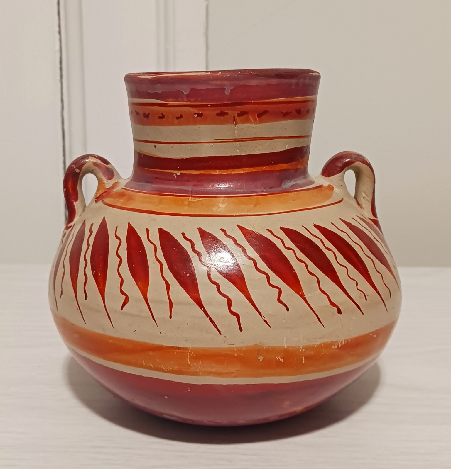 Vintage Art Pottery Vase Mexico Primitive Look