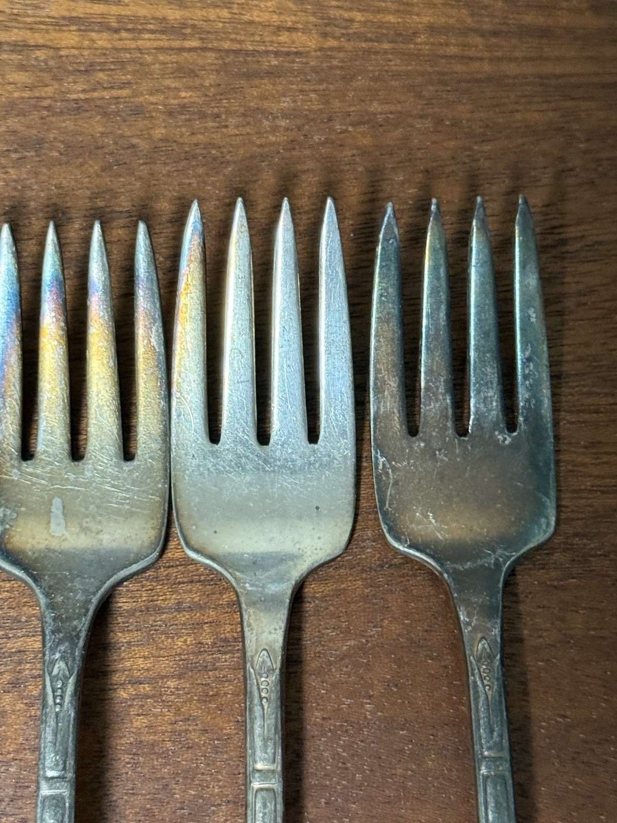 Vintage Rogers & Bro IS Silverplate Salad Forks Set 6 6.25″ No Monogram