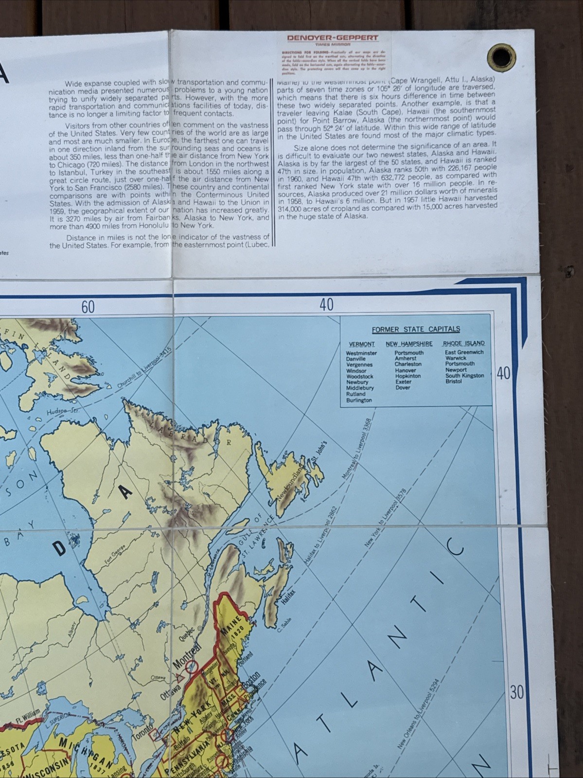 Denoyer-Geppert Continential United States Hang Heavy #20037 Classroom Map-1966