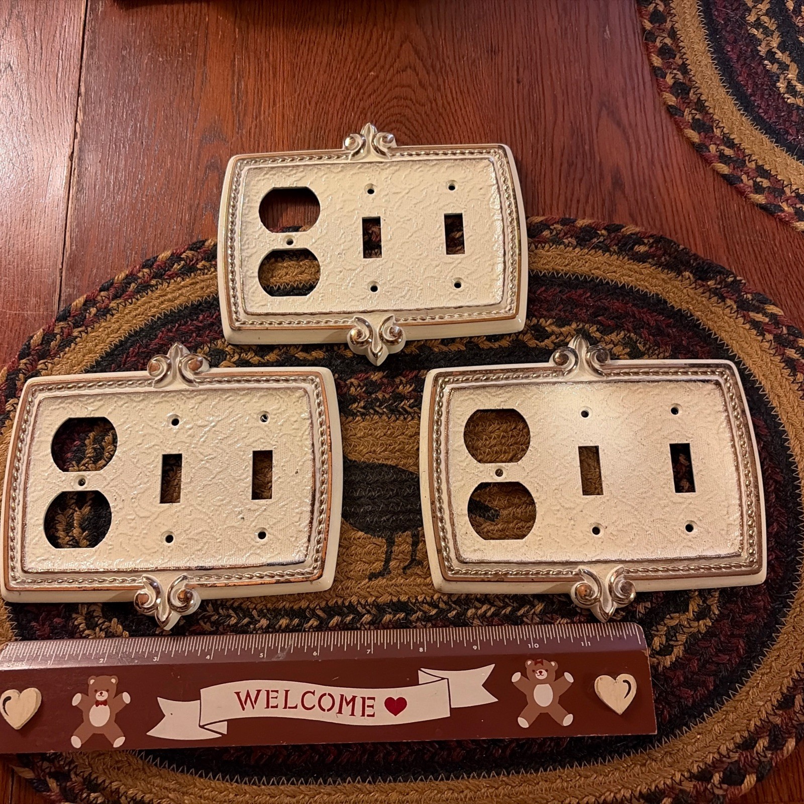 Vintage MID CENTURY MODERN Metal Combination SWITCH & OUTLET Cover – Lot QC