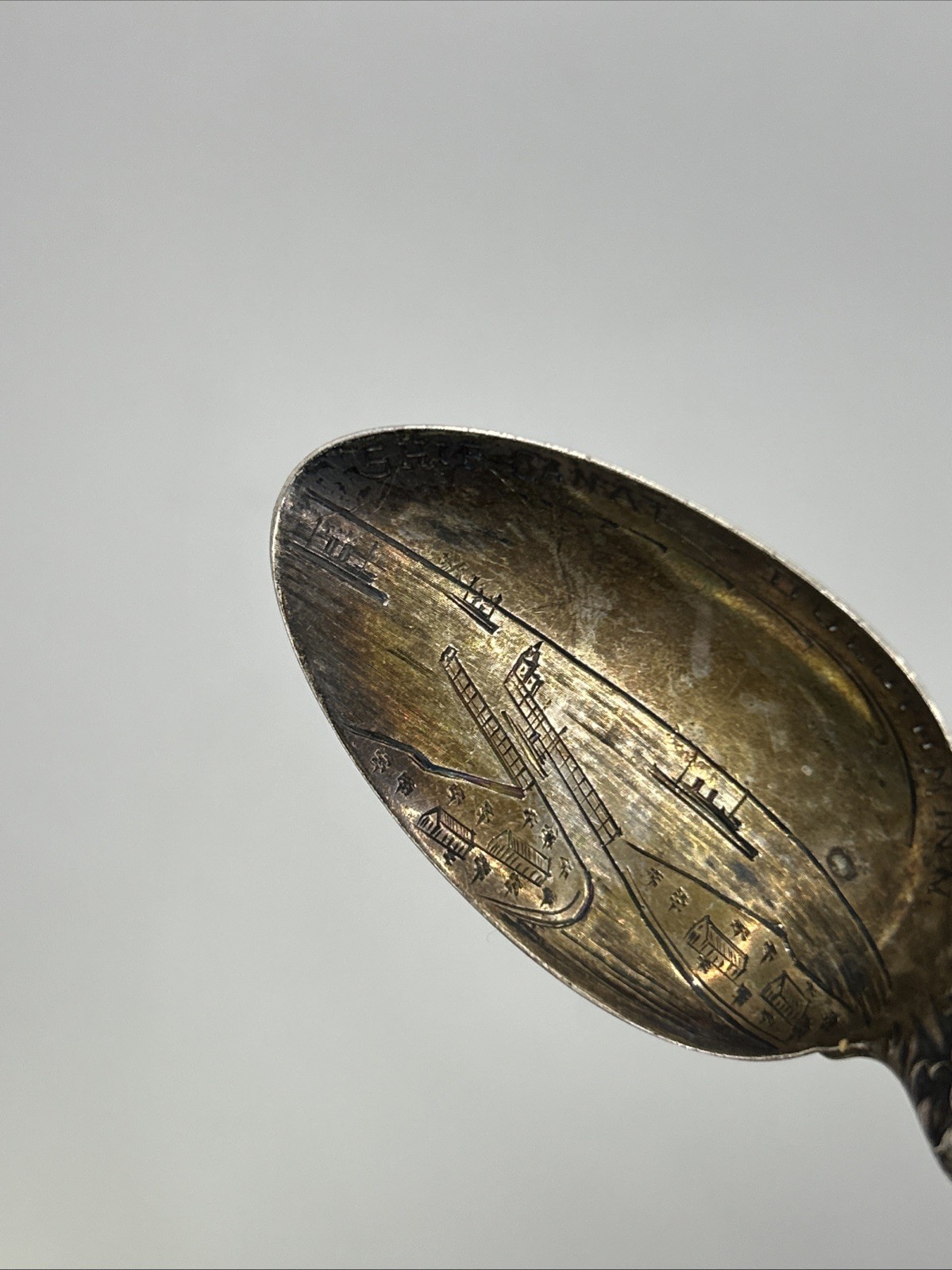 Lily by Whiting Duluth, Minnesota MN Sterling Silver Souvenir Spoon Ship Canal