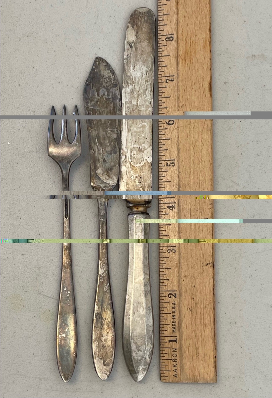 Oneida Community Plate Silverplate Deauville 1929 3 Pcs Knife Fork Serving