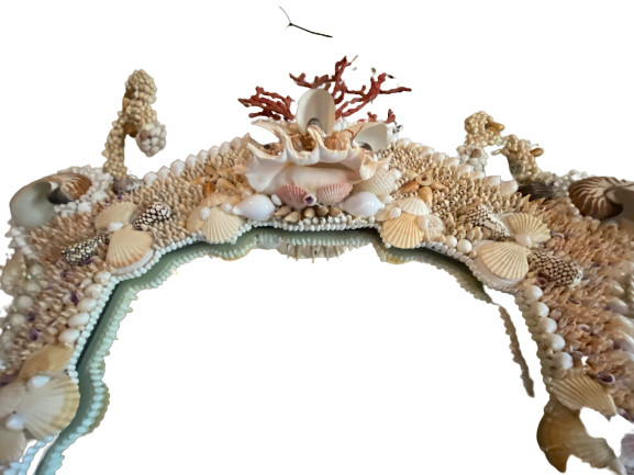 MIRRORED CORAL AND SHELL CANDELABRA