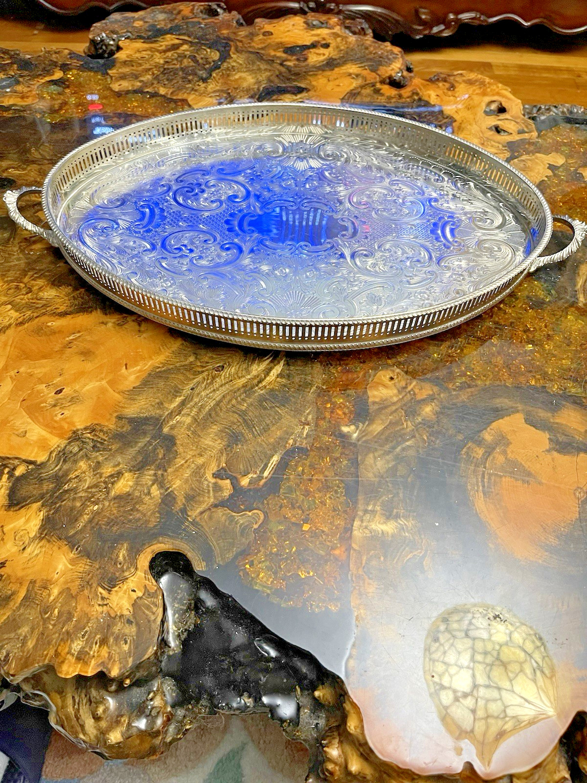 Vintage Victorian Arthur Price Silver Plated 21″ Oval Tray, Made in England-MINT