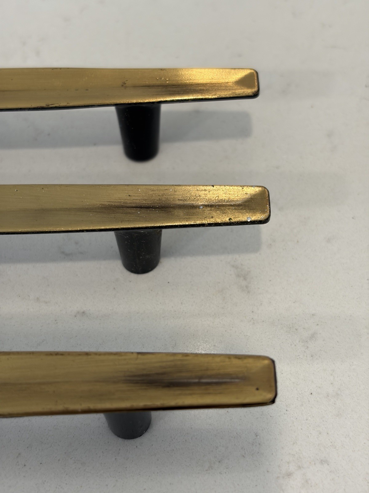 Mid-Century Style Brass/Gold Drawer Cabinet Handle Set Of Three