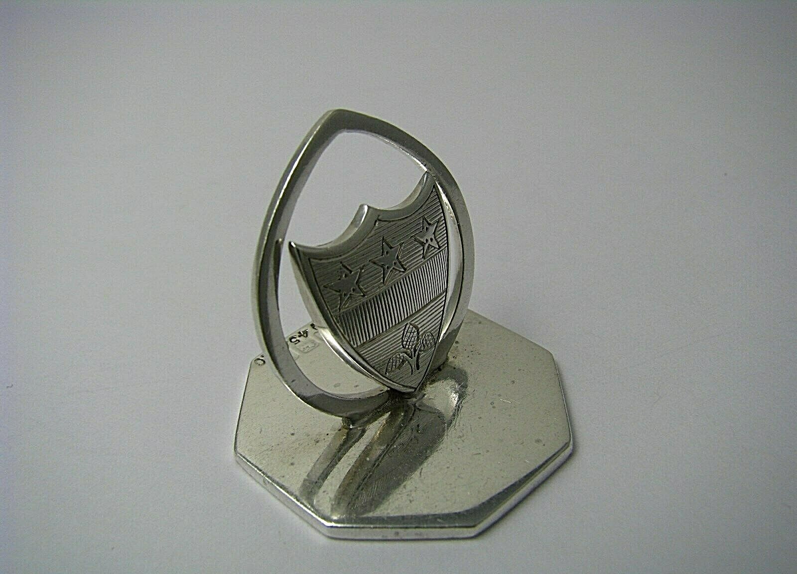 STERLING SILVER PLACE CARD HOLDER MENU Horace Woodward Birmingham England c1910