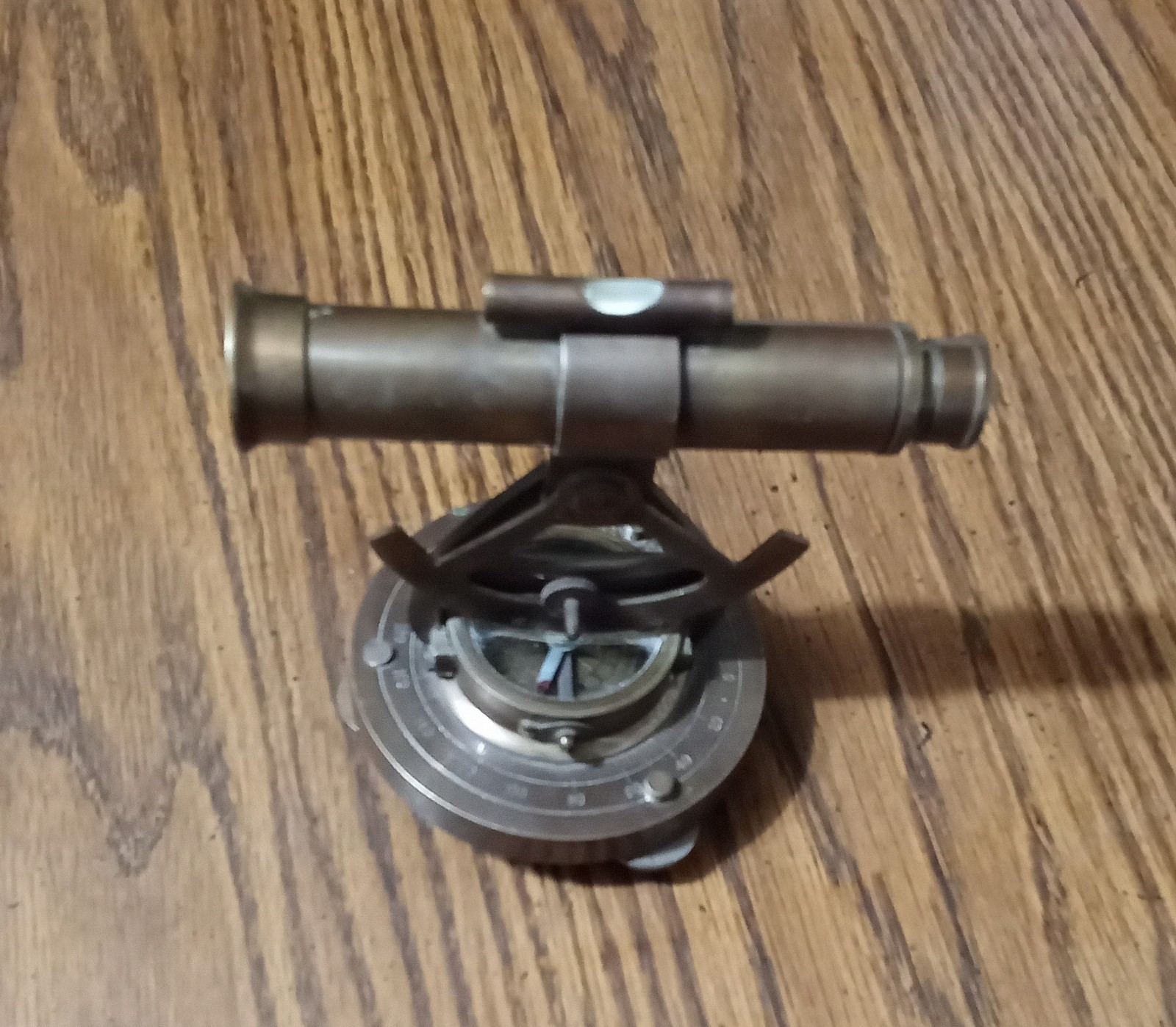 Brass Alidade Telescope with Compass Replica Decor