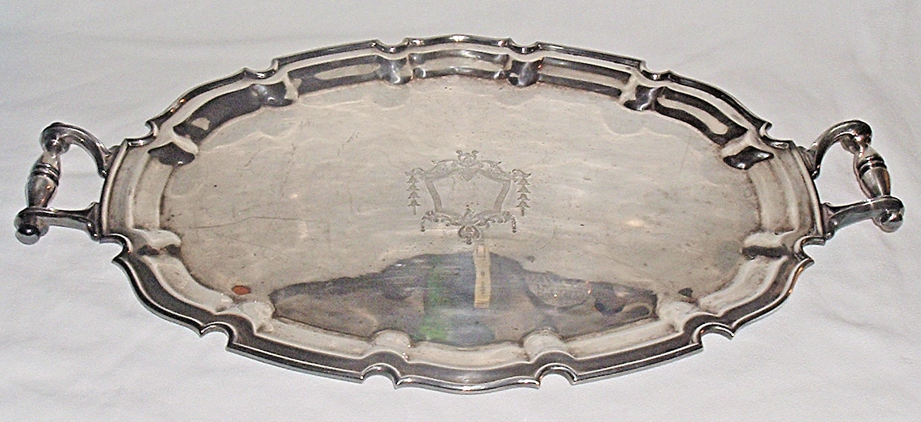 Antique Lawrence B Smith Boston SUPERFINE E.P.N.S 1861 Butler SERVING TRAY 24.5″