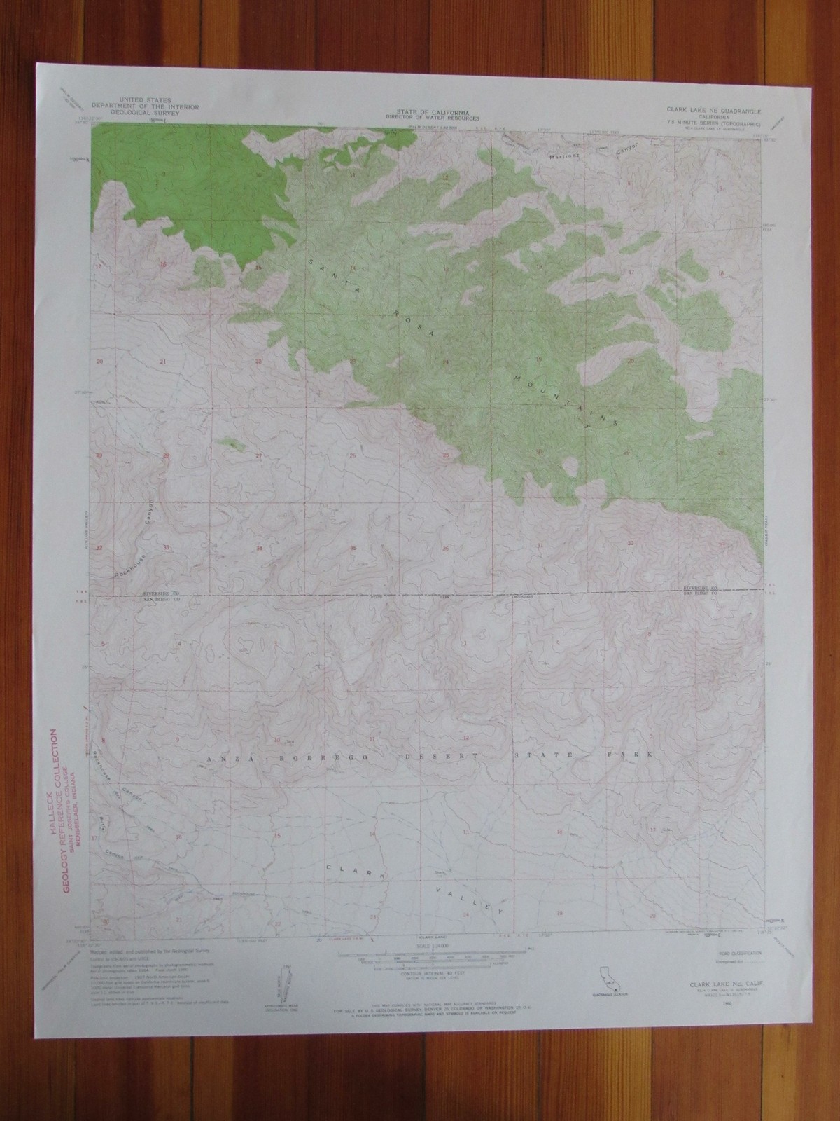 Clark Lake NE California 1961 Original Vintage USGS Topo Map