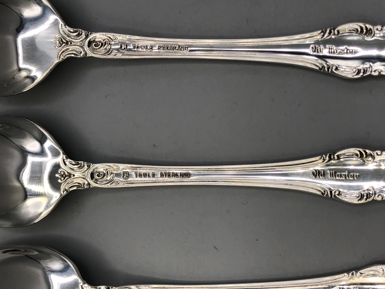 Old Master by Towle Sterling Silver set of 4 Ice Cream Forks 5.5″, original