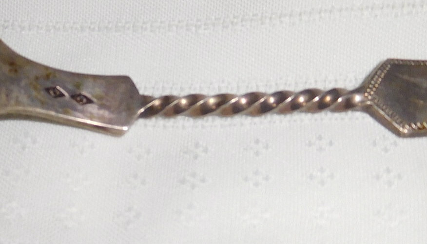 8.5″ Serving Silver Twist Table Spoon Silverware Clemens Oskamp Cincinnati OHIO