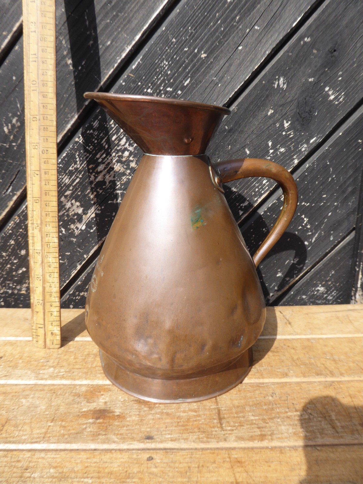 Antique Copper 1/2 Gallon Haystack Jug made by John McGlashan & Co. Glasgow .
