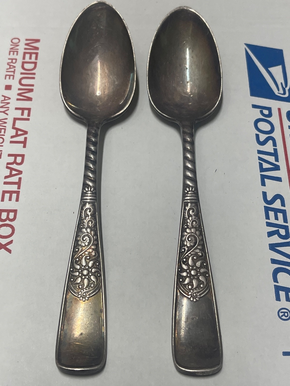 Assyrian 1847 Rogers Bros Silverplate Flatware Set of 2 Teaspoons