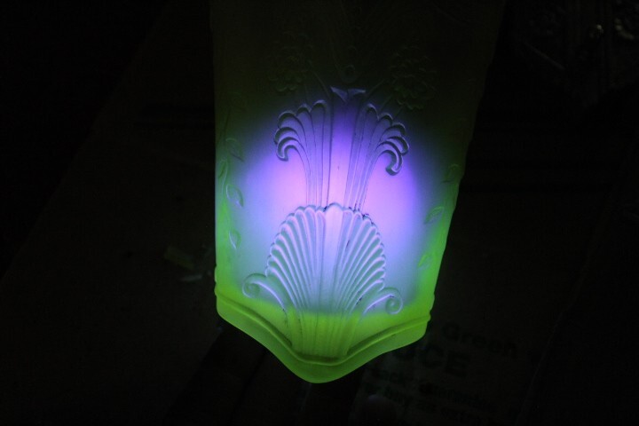 Antique Art Deco Slip Shade Chandelier Ceiling Light Fixture Lincoln UV Reactive