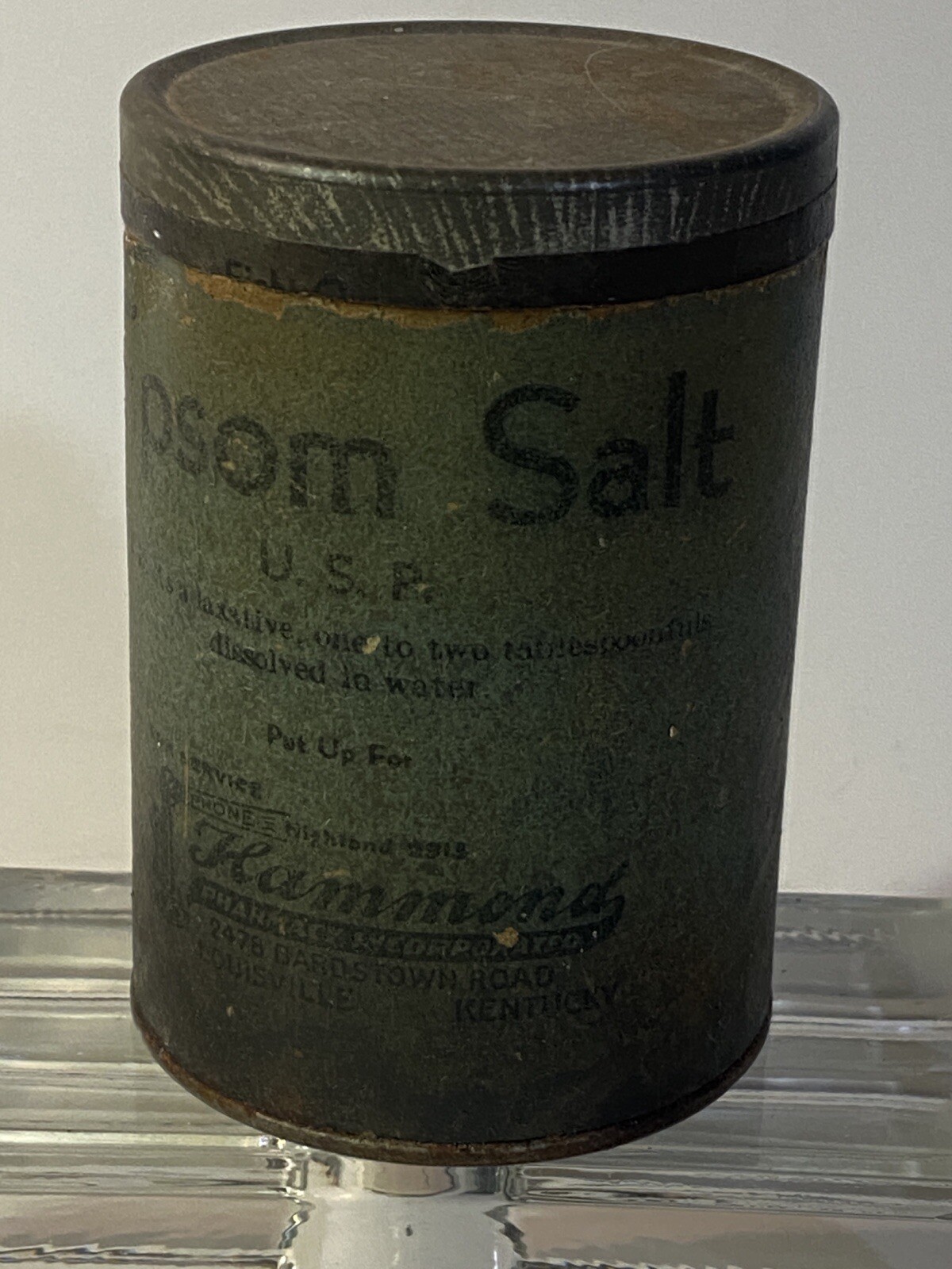 Antique Epsom Salt Hammond Pharmacist Incorporated Louisville, KY Rare