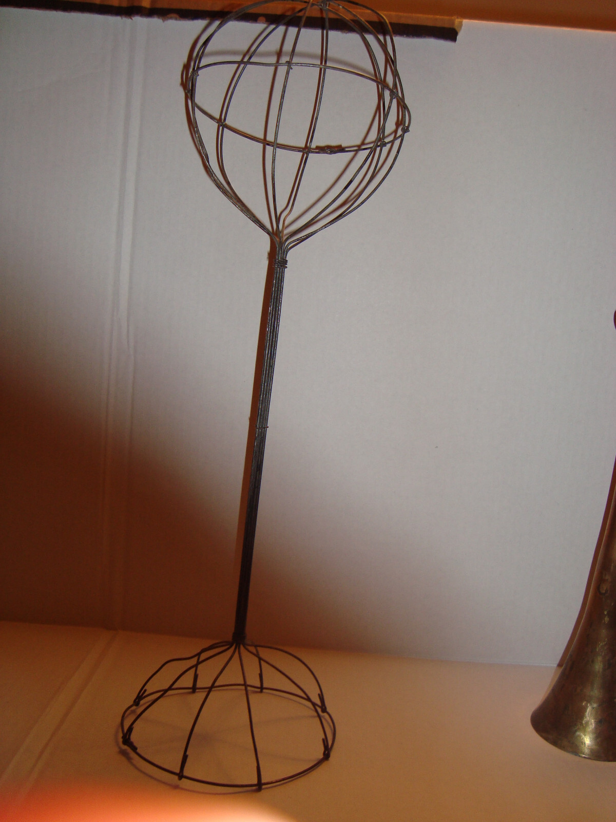 Antique Victorian wire hat stand 23 inches tall