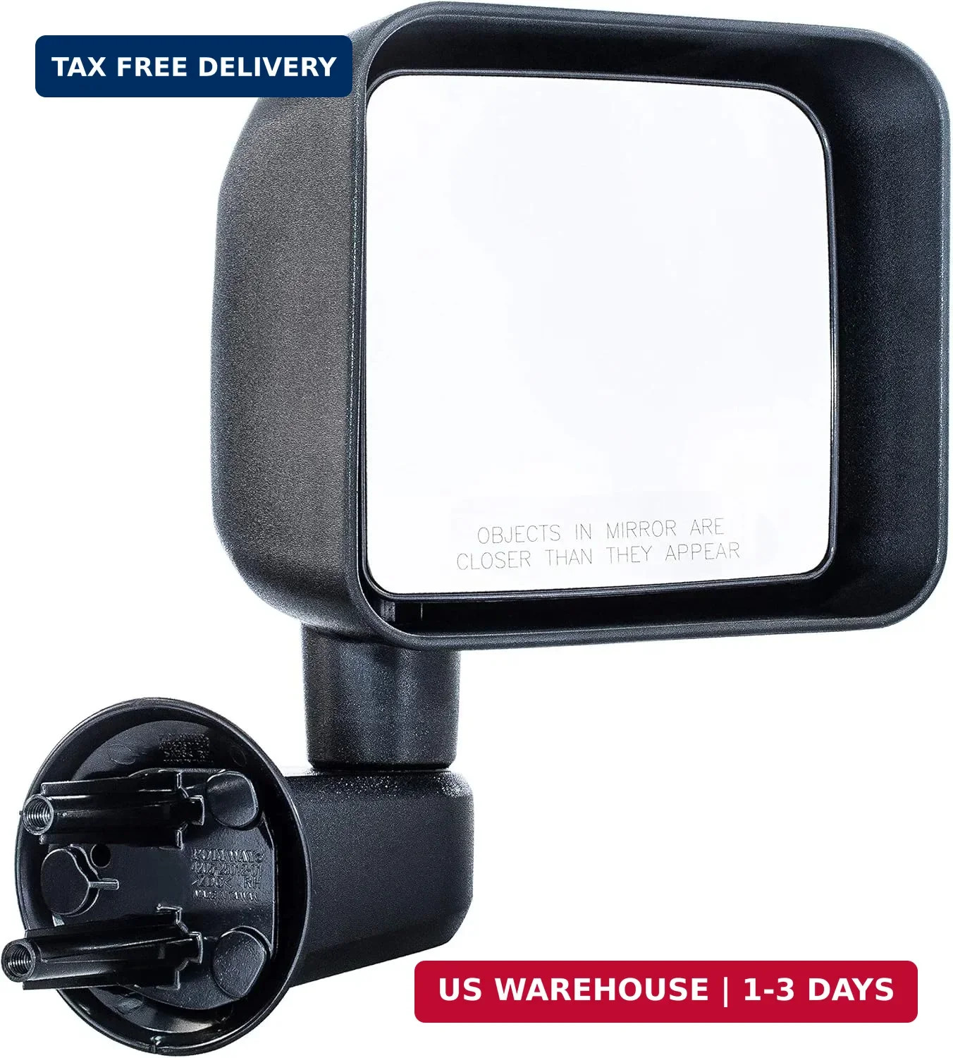 Dependable Direct Passenger Side Mirror Fits Jeep Wrangler (2007 2008 2009 2010